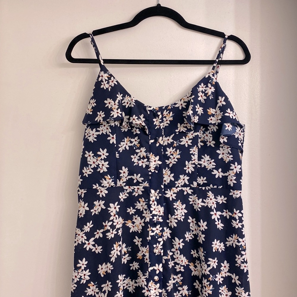 Navy blue floral maxi dress